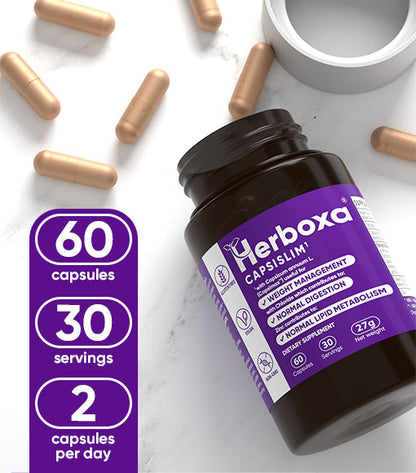 Herboxa Capsislim. 60 capsules. 30 servings. 2 capsules per day.