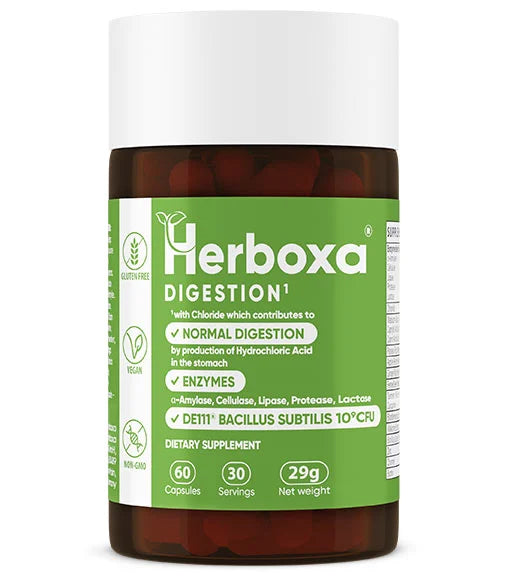 Herboxa Digestion capsules 60 count with ginger, fennel, and fiber blend