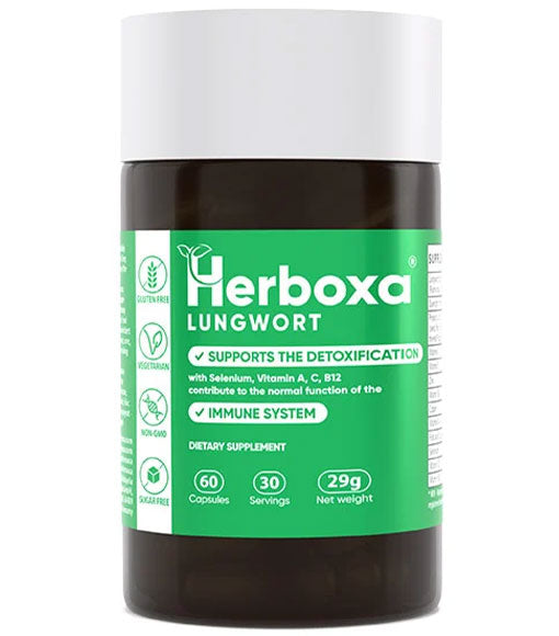 Herboxa Lungwort formula 60 capsules with plant-based herbal blend
