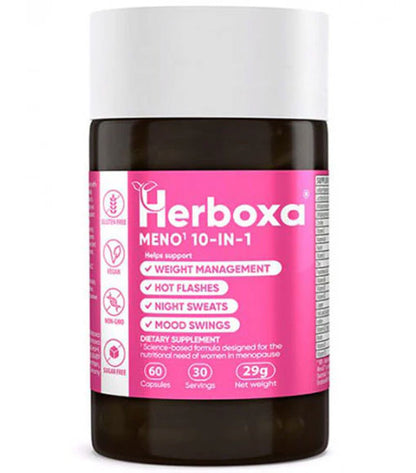 Herboxa MENO 10-in-1 menopause formula with 60 vegan capsules